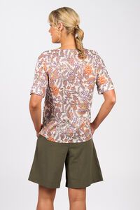 Vassalli Round Neck Elbow Sleeve Top - Tuscany