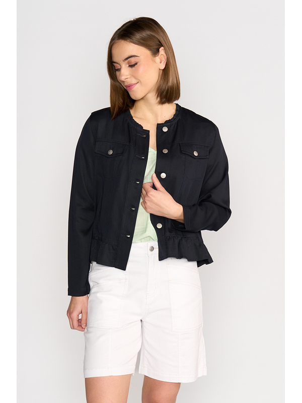 Vassalli Tencel Jacket With Frill Hem