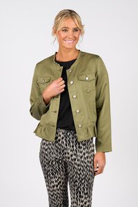 Vassalli Tencel Jacket With Frill Hem
