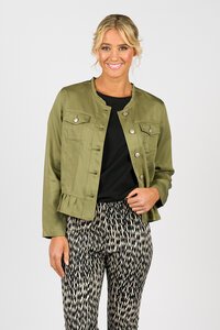 Vassalli Tencel Jacket With Frill Hem