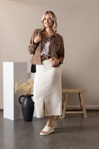 Vassalli Cotton Linen Frayed Seams Jacket