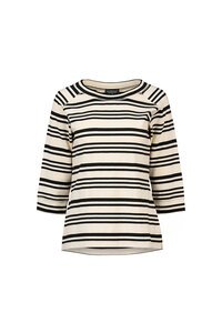 Vassalli Boat Neck 3-4 Sleeve Stripe Top