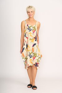 Foil Adjustable Straps Dress