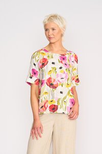 Foil Pleat Back Top