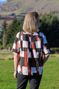 Foil Pleat Back Top