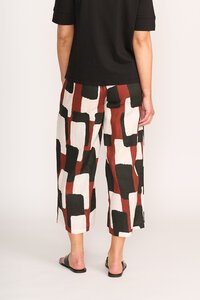 Foil Print Wide Leg Cropped Pant