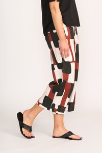 Foil Print Wide Leg Cropped Pant