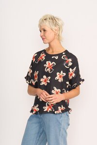 Preen Ruffles & Scoop Hem Top