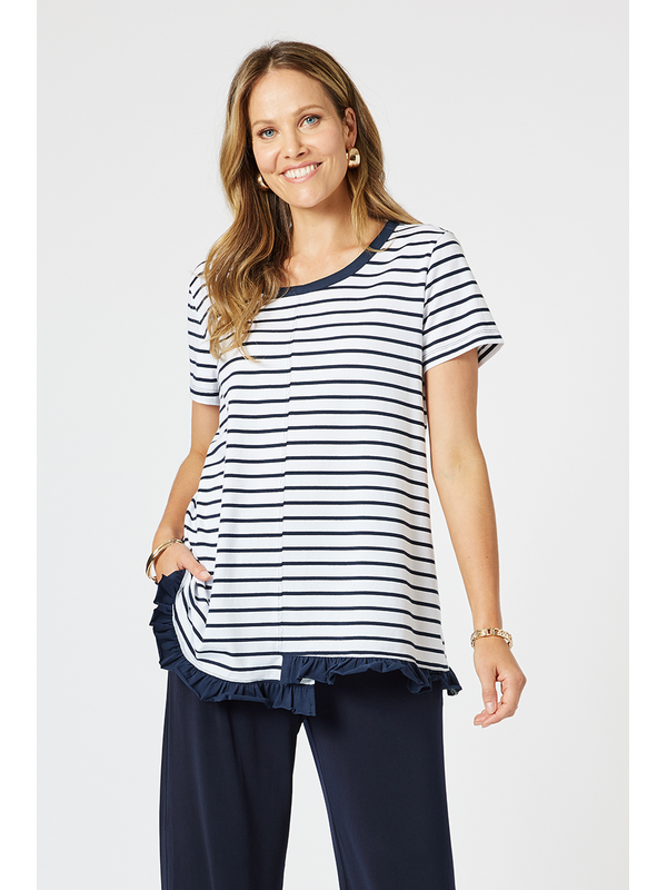 Clarity Stripe Frill Me Tee