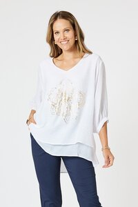 Clarity Gold Flower 2 in 1 Top