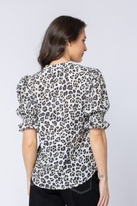 Seeking Lola Relaxed Butterfly Top Sage Leopard