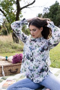 Seeking Lola Notting Hill Water Bloom L/S Top