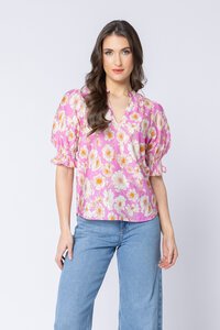 Seeking Lola Relaxed Butterfly Top Candy Bloom