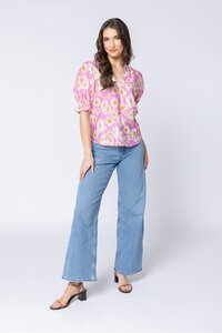 Seeking Lola Relaxed Butterfly Top Candy Bloom