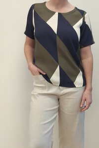 Foil Pleat Back & Contrast Top