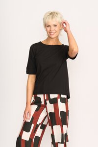 Esplanade Wide Neck Elbow Sleeve Top
