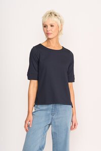 Esplanade Wide Neck Elbow Sleeve Top