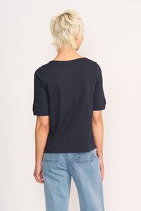 Esplanade Wide Neck Elbow Sleeve Top