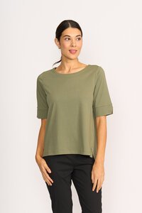 Esplanade Wide Neck Elbow Sleeve Top