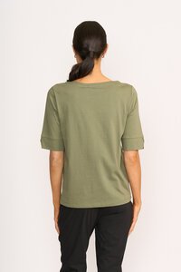 Esplanade Wide Neck Elbow Sleeve Top