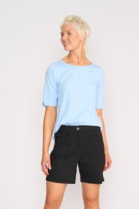 Esplanade Wide Neck Elbow Sleeve Top