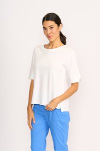 Esplanade Wide Neck Elbow Sleeve Top