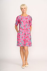 Foil Shirr The Cuff Dress