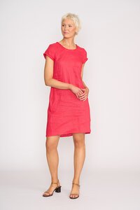 Foil Fringe Scoop Neck Dress