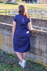 Foil Fringe Scoop Neck Dress