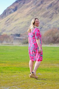 Foil Shirr The Cuff Dress