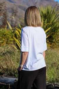 Esplanade Wide Neck Elbow Sleeve Top