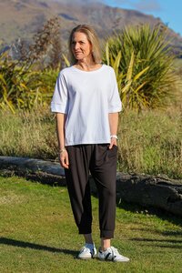 Esplanade Wide Neck Elbow Sleeve Top