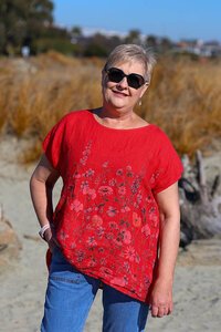 Puro Lino Floral Linen Top