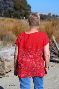Puro Lino Floral Linen Top