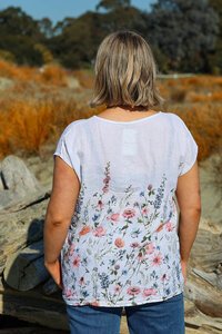 Puro Lino Floral Linen Top