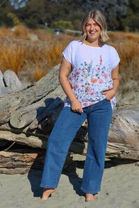 Puro Lino Floral Linen Top