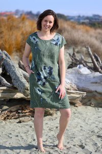 Puro Lino Ink Floral Dress