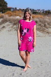 Puro Lino Ink Floral Dress