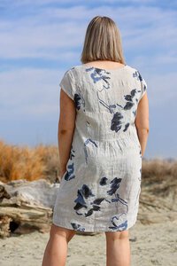 Puro Lino Ink Floral Dress