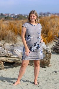 Puro Lino Ink Floral Dress