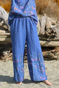 Puro Lino Board Print Floral Pant