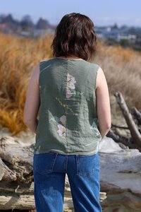 Puro Lino Linen Floral Singlet