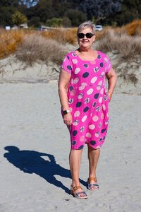 Cali + Co Circle Print Linen Dress