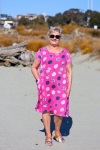 Cali + Co Circle Print Linen Dress