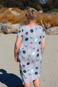 Cali + Co Circle Print Linen Dress