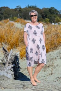 Cali + Co Damask Linen Dress
