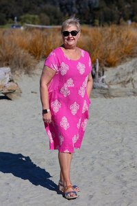 Cali + Co Damask Linen Dress