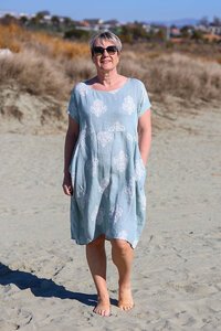 Cali + Co Damask Linen Dress