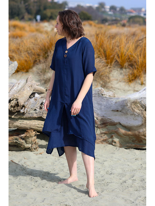 La Mode 2 Button Layered Dress