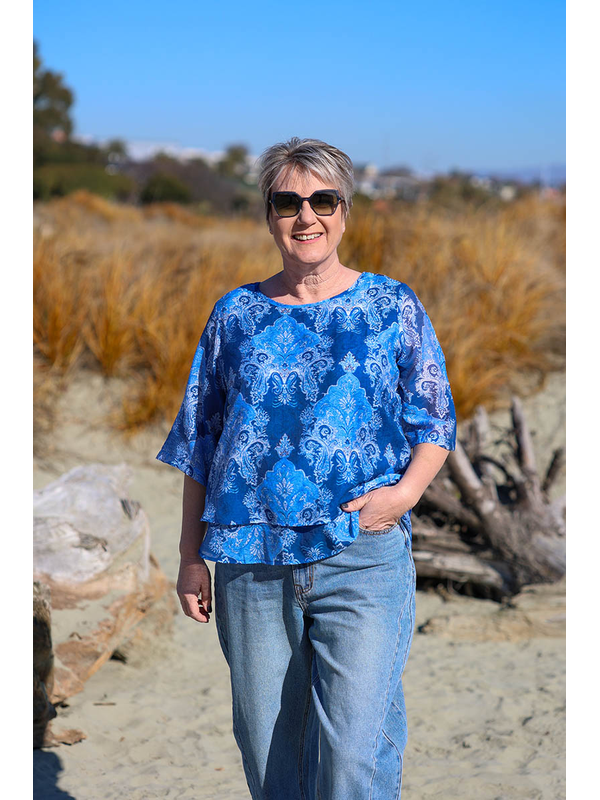 La Mode Double Layer Floral Top